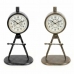 Horloge de table DKD Home Decor 17 x 8 x 31 cm Noir Doré Fer PVC Loft (2 Unités)