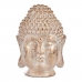 Dekorativ Trädgårdsfigur Buddha Huvud Vit/Guld Polyresin (31,5 x 50,5 x 35 cm)