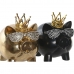 Figura Decorativa DKD Home Decor 13,5 x 11 x 14 cm Negro Dorado Cerdo (2 Unidades)