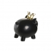 Figura Decorativa DKD Home Decor 13,5 x 11 x 14 cm Negro Dorado Cerdo (2 Unidades)