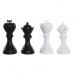 Figurine Décorative DKD Home Decor Blanc Noir Pièces du jeu d'échec 12 x 12 x 25,5 cm (4 Unités)