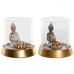 Figura Decorativa DKD Home Decor Prateado Dourado Oriental 16 x 16 x 18 cm (2 Unidades)