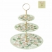 Gyümölcsöstál DKD Home Decor Zöld Bézs szín Fém Porcelán 27 x 27 x 34 cm