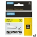 Ruban Laminé pour Etiqueteuses Rhino Dymo ID1-24 24 x 5,5 mm Noir Jaune Autocollants (5 Unités)