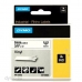 Gelamineerde Tape voor Labelmakers Rhino Dymo ID1-9 Wit Zwart 9 x 5,5 mm Lijmen (5 Stuks)