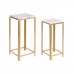 Conjunto de 2 mesas DKD Home Decor Branco Dourado 33 x 33 x 70 cm