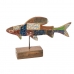 Dekorativ Figur Calypso Fisk 51 x 13 x 28 cm Teak Flerfarget