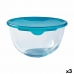 Kerek ebéddoboz fedéllel Pyrex Cook & Store 16 x 16 x 10 cm Kék 1 L Szilikon Üveg (3 egység)