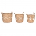 Basket spelset DKD Home Decor Wit Natuurlijk Touw Zeegras Boho 46 x 46 x 48 cm