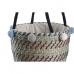 Set de Coșuri DKD Home Decor Poliester Pompoane 43 x 43 x 43 cm Iarbă de mare