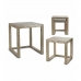 Set of 2 tables Beige Kullattu Valkoinen Helmiäinen lastulevy