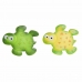 Tappeto da bagno DKD Home Decor 11,5 x 1 x 10 cm Verde Giallo Per bambini Tartaruga PVC 10 cm (2 Unità)