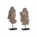 Decoratieve figuren DKD Home Decor 23 x 8 x 42 cm Zwart Bruin Boeddha Orientaals (2 Stuks)