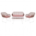 Conjunto de Mesa com 3 Poltronas DKD Home Decor 124 x 74 x 84 cm Metal Rotim sintético