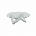 Hoofdtafel DKD Home Decor Staal Gehard glas 90 x 90 x 45 cm