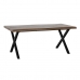 Dining Table Black Metal Brown 180 x 90 x 75 cm DMF