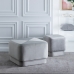 Pouf Tissu Synthétique Gris Bois 60 x 60 x 40 cm