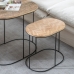 Mesa de apoio 60 x 39,5 x 60 cm Natural Preto Metal Madeira (2 Unidades)