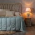Ágytakaró 270 x 280 cm Kék Krémszín