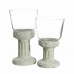 Bougeoir 17,5 x 17,5 x 29,5 cm Verre Gris Ciment