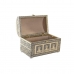 Box-Schmuckkästchen DKD Home Decor 25 x 15,5 x 18 cm Champagner Beige Holz Aluminium