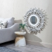 Miroir mural bois de teck Blanc 80 x 8 x 80 cm