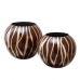 Vase 24,5 x 24,5 x 20 cm Zebra Keramik Gylden Brun