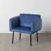 Fauteuil Tissu Synthétique Bleu Métal