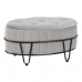 Pouffe 80 x 80 x 46 cm Synthetic Fabric Grey Metal