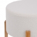 Pouffe Synthetic Fabric Beige Wood 46 x 46 x 46 cm