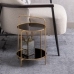 Side table 31 x 31 x 48 cm Crystal Golden Metal