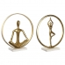 Decoratieve figuren DKD Home Decor 33 x 11 x 35,5 cm 36 x 10 x 36 cm Gouden Wit Yoga (2 Stuks)