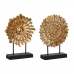 Decoratieve figuren DKD Home Decor 25 x 8 x 34 cm Zwart Gouden Modern Cirkels (2 Stuks)