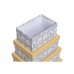Σετ Κουτιών Αποθήκευσης με Δυνατότητα Τοποθέτησης σε Στοίβα DKD Home Decor Zώα Μπλε Χαρτόνι (43,5 x 33,5 x 15,5 cm)