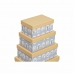 Set de cutii de depozitare, cu posibilitate de stivuire DKD Home Decor animale Albastru Carton (43,5 x 33,5 x 15,5 cm)