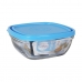 Hermetische Lunchtrommel Duralex Freshbox Blauw Vierkant (14 x 14 x 6 cm) (610 ml)