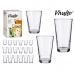 Glassæt 41015 Gennemsigtig Glas 6 x (51 cl) / 6 x (34 cl) / 6 x (23 cl)