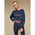 Hanorac fără Glugă Femei Tommy Hilfiger Crop V Neck Albastru închis