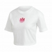 Dames-T-Shirt met Korte Mouwen Adidas Adicolor 3D Trefoil Wit
