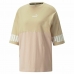 Kortærmet T-shirt til Kvinder Puma Colorblock Beige