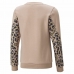 Megztinis be kapišono mergaitėms Puma Alpha Crew Neck Rusvai gelsva Leopardas Rožinė