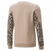Sweatshirt zonder Capuchon voor Meisjes Puma Alpha Crew Neck Beige Luipaard Roze