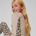 Sweatshirt zonder Capuchon voor Meisjes Puma Alpha Crew Neck Beige Luipaard Roze