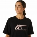 Dames-T-Shirt met Korte Mouwen Asics Tiger Zwart