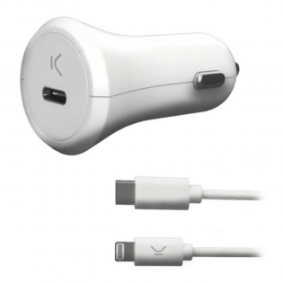 Cargador de coche Contact, 10W, Made for iPhone + cable USB A