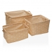 Set van opstapelbare opbergboxen Versa rect stars Beige Polyester Fusion 3 Onderdelen