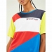 Dámské tričko s krátkým rukávem Tommy Hilfiger Colour-Blocked Modrý