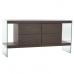 Credenza DKD Home Decor Cristallo Marrone Trasparente Legno di noce 160 x 45 x 80 cm Legno MDF