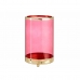 Lyseholder Pink Gylden Cylinder Metal Glas (12,2 x 19,5 x 12,2 cm)