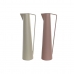 Vase DKD Home Decor 15 x 11 x 45 cm Beige Pink Jern (2 enheder)